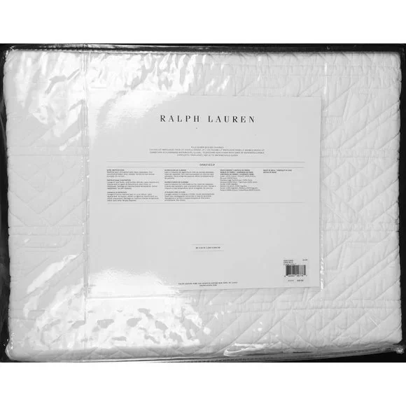 NEW $500 Ralph Lauren Oakfield Coverlet!QueenWhiteQuilted Type Stitching